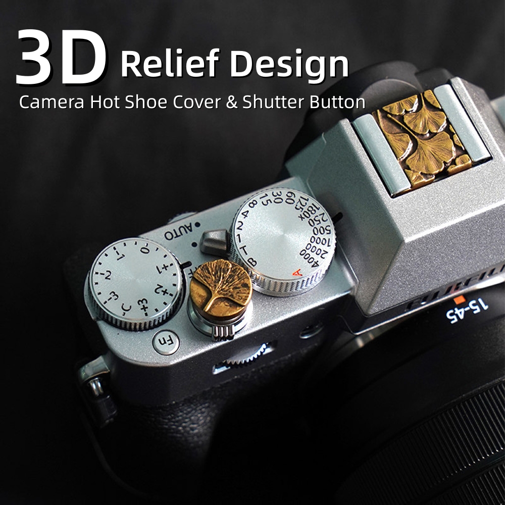 Lens Cap Vintage - Copri-attacco flash e pulsante otturatore in