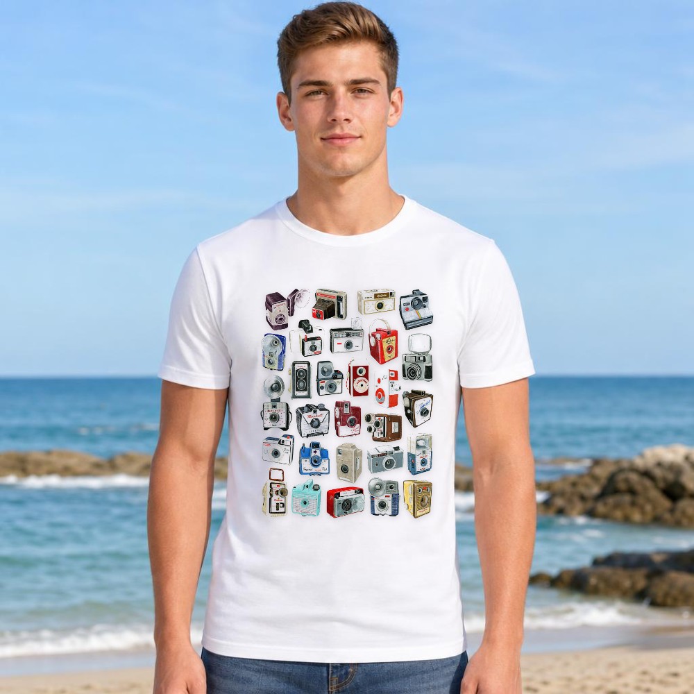 T-shirt Grafica da Uomo Collez - Collectible Vintage Cameras recensione e prezzo